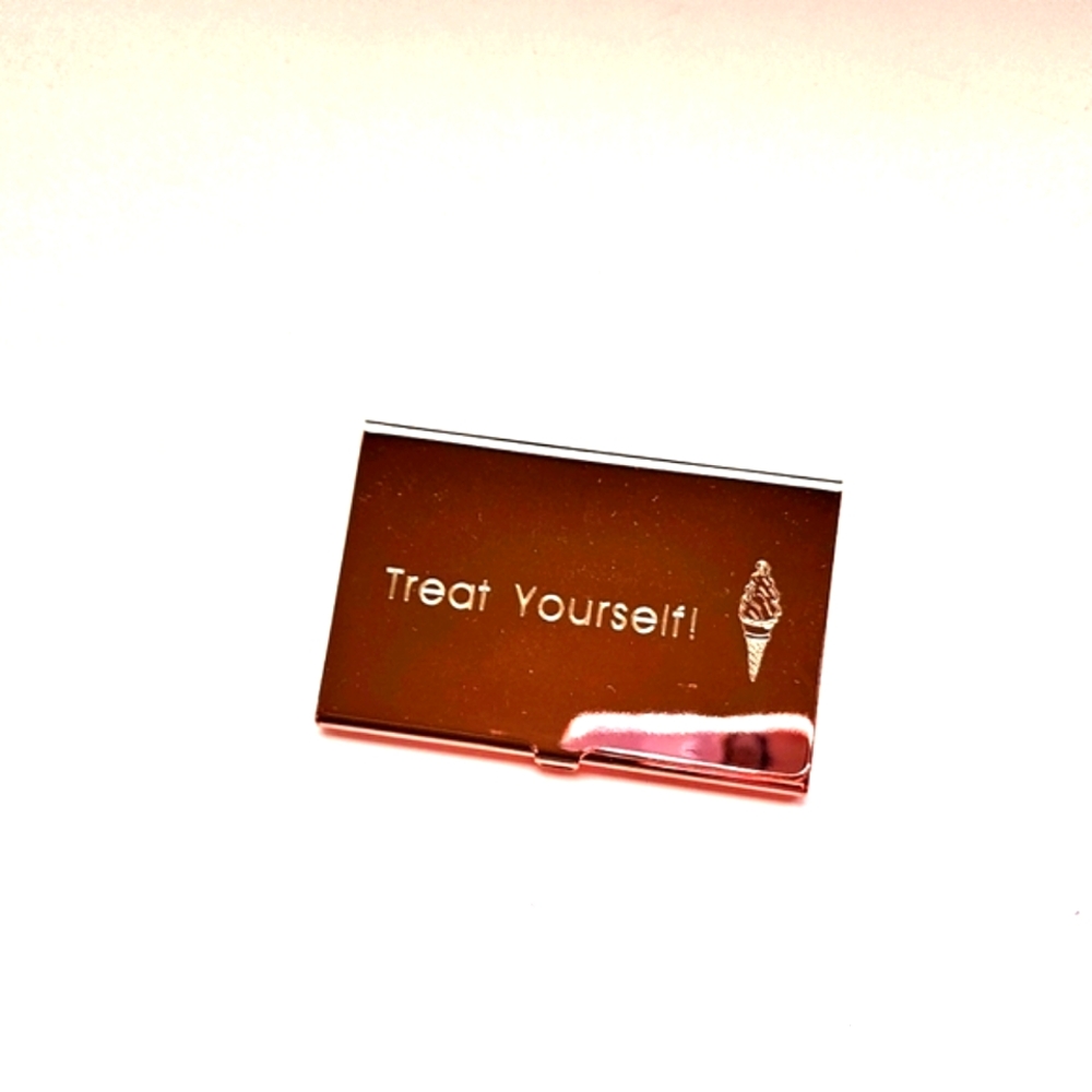 Rose colored card holder